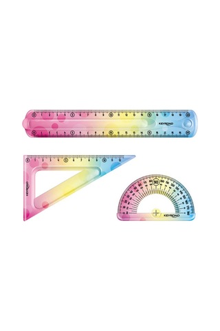 20 Cm Gökkuşağı Esnek Cetvel Seti 3'lü Set - Okul Ve Ofis İçin Renkli, Dayanıklı Cetvel Çok Renkli