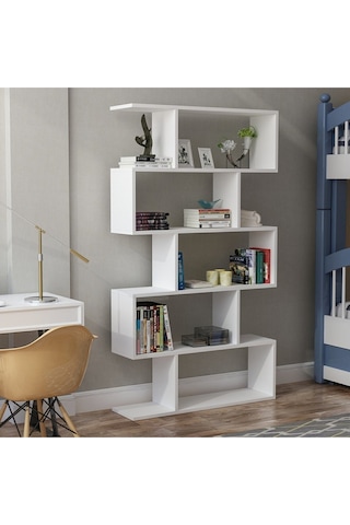 Begonya Beyaz Çok Amaçlı Kitaplık Ev Ve Ofis İçin Modern Raf