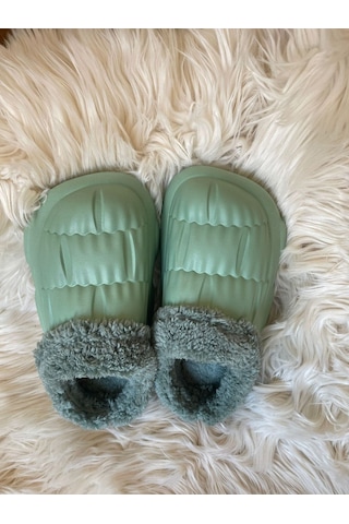 Akınal Bella Ortopedik Ultra Yumuşak Yünlü Unisex Ev Terliği Nil Yeşili