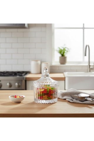 Glass Jar Tg-025-1 Cam Lokumluk Ve Şekerlik Diğer