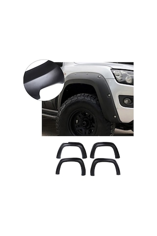 Volkswagen Amarok 2010-2016 Uyumlu Çamurluk Dodik Seti 4 Parça Abs Mat Siyah