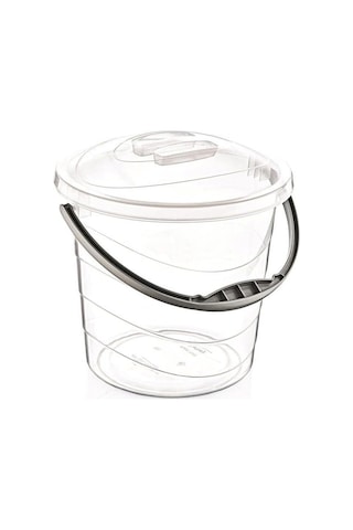 Poly Time 15 Litre Kapaklı Ölçekli Şeffaf Su Kovası - Abs Plastik - Saplı Genel