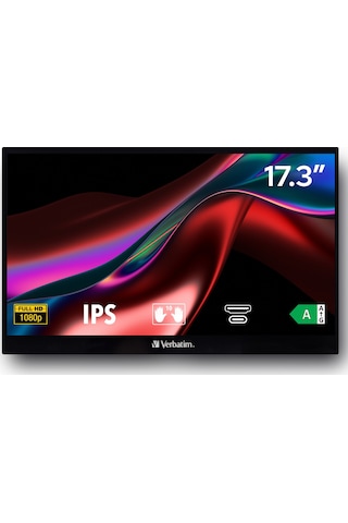 Verbatim Pmt-17 17.3" 60hz 6ms Hdmı+usb-c Hdr Fullhd Freesync Ips Taşınabilir Dokunmatik Monitör