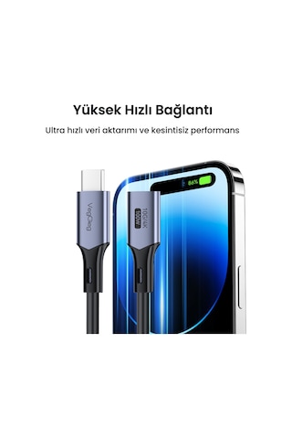 Veggieg Usb 3.2 Gen 2 Type-c Uzatma Kablosu Usb-c 100w 10gbps 4k 60hz 50cm