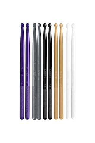 Midex Gfk-901-5x Pro 5a Profesyonel Kırılmaz Baget Fiber Karbon Drumsticks Bateri Bageti 5 Çift, Tüm Renkler
