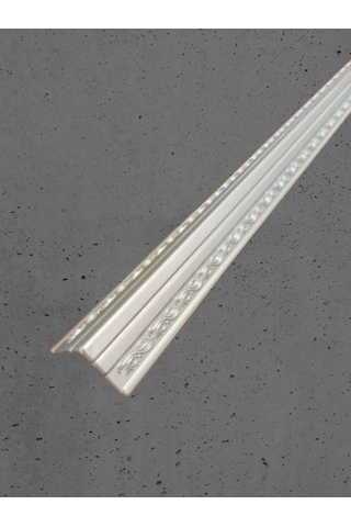 Dekoratif Poliüretan Duvar- Tavan Köşe Profili Çıtası Gümüş Renk En:4x4 Cm-boy:100 Cm - Duvar Süsü