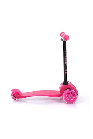 Pembe 3 Tekerlekli Led Işıklı Scooter