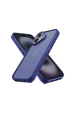 Apple, Uyumlu iPhone 16 Kılıf Elegant Kapak - Lacivert