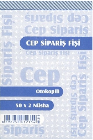 Cep Sipariş Fişi Otokopili 50X2 Nüsha 12 Li Armat-Özkan