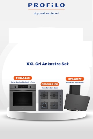 Profilo FXSA344G - OE36P9P10D - DVK6J479 3'lü Gri Ankastre Set