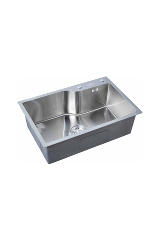 Ala Serisi %100 Krom 68x45 Paslanmaz Mutfak Eviyesi, Mutfak Lavabosu Sifon Dahil Silver