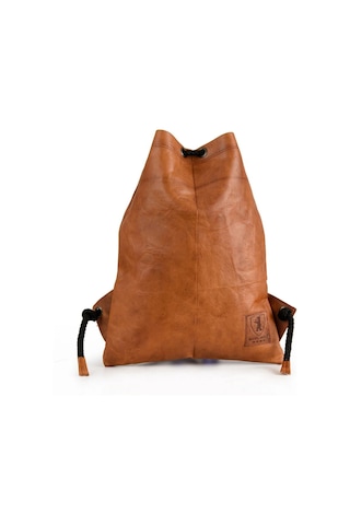 Th Bags Berliner Bags Deri Spor Çantası Turnbeutel Gym Bag Kordonlu Unisex Kahverengi Günlük Sırt Çantası