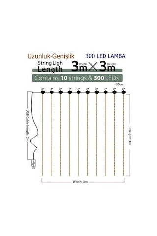 8 Fonksiyonlu Peri Perde Led Uzaktan Kumandalı Günışığı Perde Per