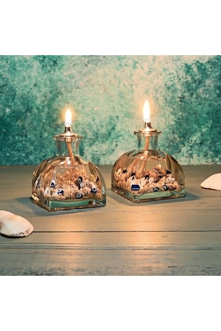 Imperiums Sea Shell Dekoratif Kandil Mum 2'li Set