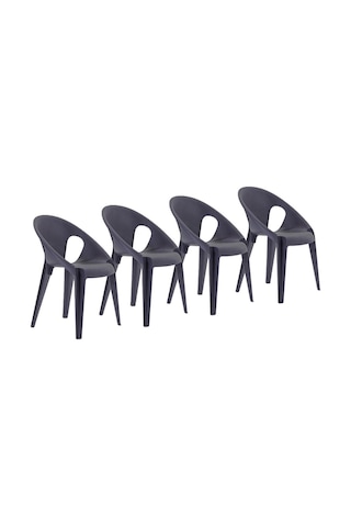 Magis Bell Chair 4 Set Sandalye Geri Dönüştürülebilir Malzeme, Konstantin Grcic'in Ikonik Tasarımı Midnight