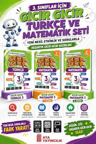 3.sınıf Gıcır Gıcır Yeni Nesil Etkinlik Ve Sorularla Türkçe Ve Matematik Seti