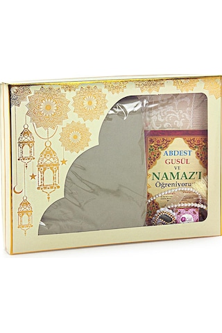 Vizon Kadın Pratik Başörtülü Fermuarlı Tek Parça Namaz Elbisesi Seccade Seti