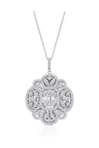 2.05 Karat Baget Pırlanta Kolye 75932946
