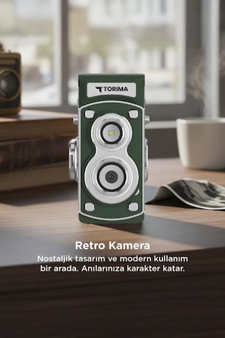 Torima CMR44 Mini Retro Dijital Fotoğraf Makinesi Yeşil