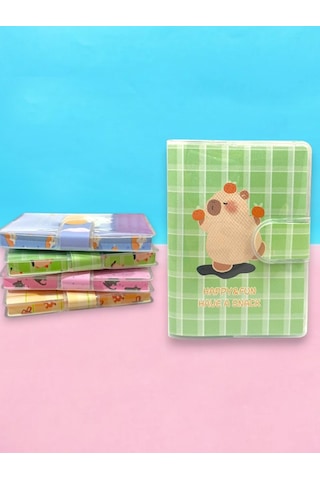 Happy & Fun Capybara A7 Not Defteri , Çıt Çıtlı Cep Defteri - Yeşil