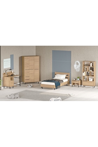Bohem Genç Odası Takımı 6'lı Set Beyaz Boh26-w Kahverengi