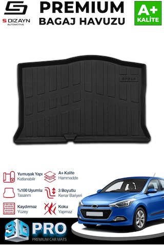 S-dizayn Hyundai İ20 3d Pro Bagaj Havuzu 2014-2020 A+ Kalite