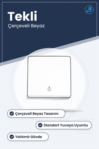 Lamba Anahtarı Çerçeveli Beyaz Tekli Duvar Tipi Ev Ofis Aydınlatm