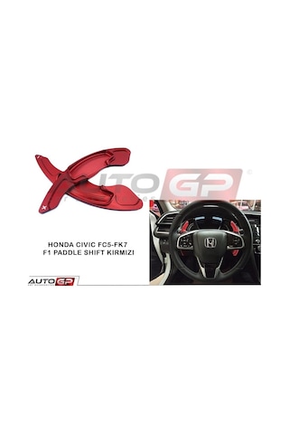 Autogp Honda Civic Fc5 Uyumlu Direksiyon F1 Vites Kulakçık Paddle Shift Knob Kırmızı Renkli