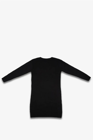 Kadın Siyah Luisvuitton Uzun Kollu Triko Elbise Siyah