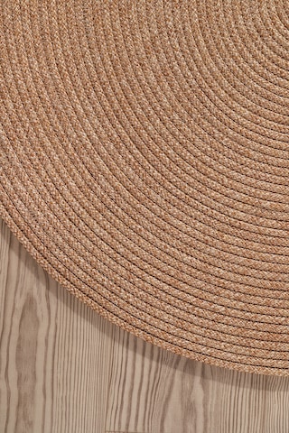 Klappe Jüt Hasır Oval Halı Bej