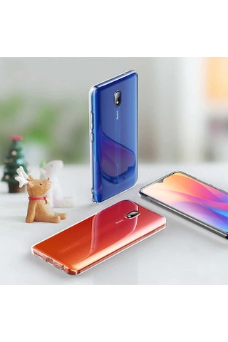 Noktaks - Xiaomi Redmi 8a Uyumlu - Kılıf Şeffaf Soft Slim Fitt Süper Silikon Kapak - Şeffaf