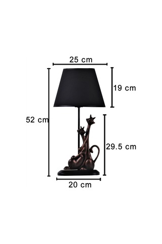 Qdec Modern Dizayn Kedi Abajur Gold Bej Diğer