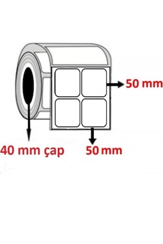 Boş Yapışkanlı Kuşe Barkod Etiketi 50mm X 50mm 1