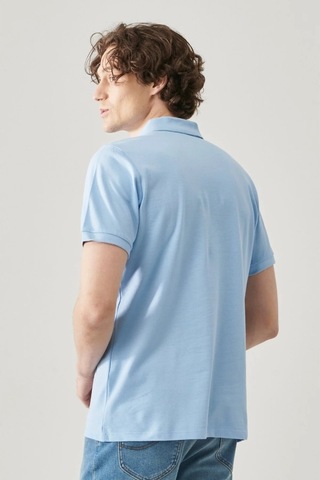 Lee Erkek Mavi Polo Yaka Polo Tişört Mavi