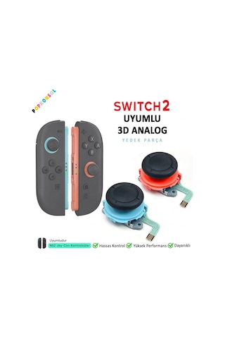 Ns2 Sol Sağ Analog 3d Joystick Joy-con Tamir Seti Switch 2 Yedek Parça Mavi-turuncu