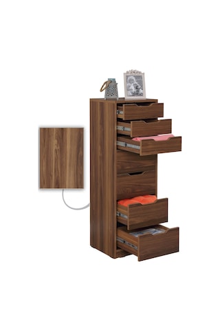 Pasific Home Flow Çekmeceli Şifonyer Meşe 7 Çekmeceli