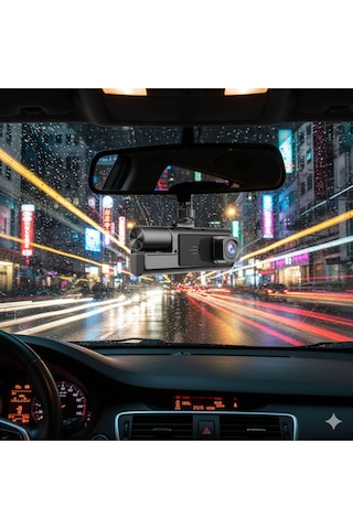 Üç Kameralı Wifi Araç İçi Kayıt Cihazı 1080p Ön İç Arka Gece Görüşlü Dashcam Tüm Araçlara Uyumlu Diğer