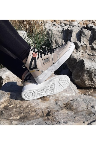 Dunlop 2243 Bej Renk Fuspetli Ortapedik Boğazlı Spor Ayakkabı AYKSAYAK-000504