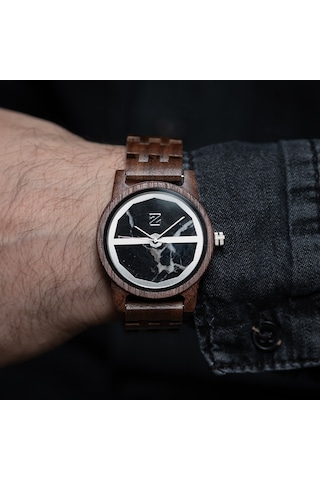Zebrino Zbr-mr-dm Dark Marble Ahşap Erkek Kol Saati 41 Mm
