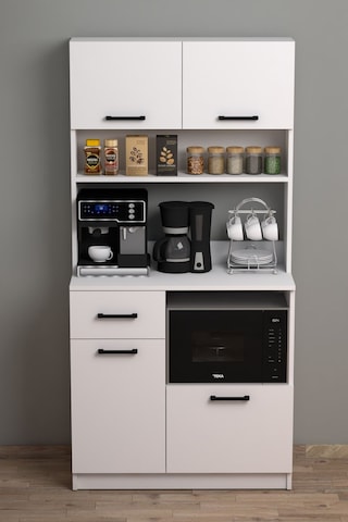 Moonlife Mocha Çok Amaçlı Kahve Köşesi Dolabı Beyaz