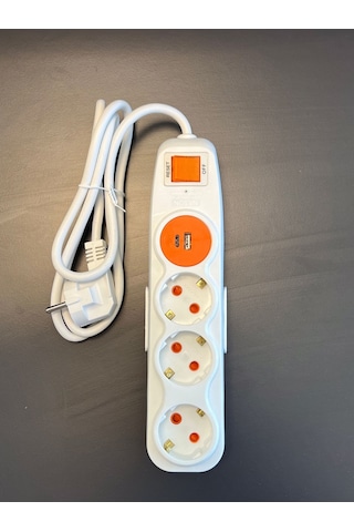 Akım Korumalı 3'lü Grup Priz 1,5 Metre Kablolu U+c-type