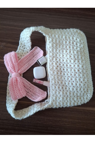 Youngcraft Kurdaleli Şık El Örgüsü Çanta Açık Krem