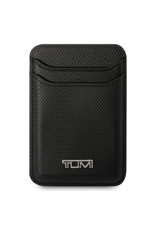 Tumi Lisanslı 2 Hazneli Metal Logolu Deri Magnetik Kartlık Siyah