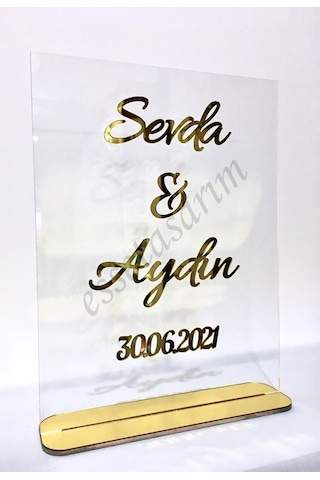 Estölye Pleksi Masaüstü Isimlik Düğün, Kına, Nişan, Söz