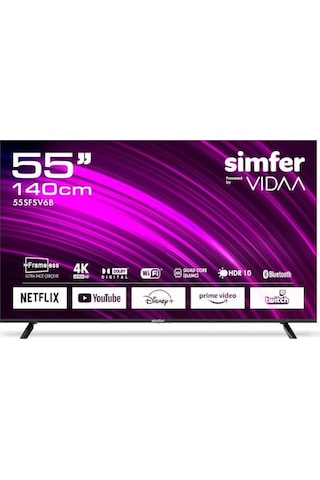 Simfer 55SFSV6B 55 '' VIDAA Smart LED 4K LED Tv