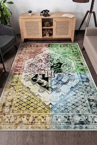 Homshtag Hogwarts Binaları Harry Potter Desenli Halı Çok Renkli Halı Çok Renkli
