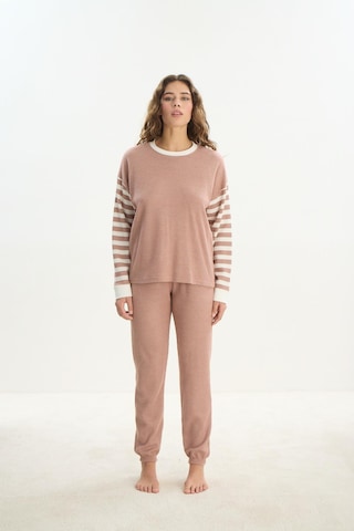 Kadın Uzun Kol Triko Gül Kurusu Pijama Takım C9t5n1o61 001