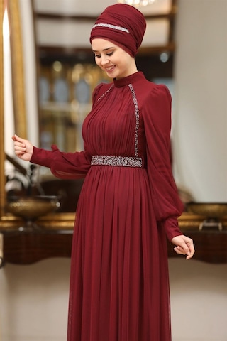 Esilanur Efsane Tesettür Abiye Bordo Bordo