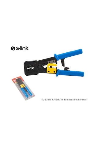 S-Link Yeni Nesil Pense+100 Adet Yeni Nesil Cat6 Jak 8P8C/Rj-45.