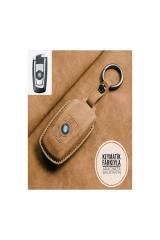 Bmw 1 Seri,3seri,5seri,f01,f10,f20,,f30 Vb.smart Deri Anahtar Kılıfı 1.kalite Camel Renk
